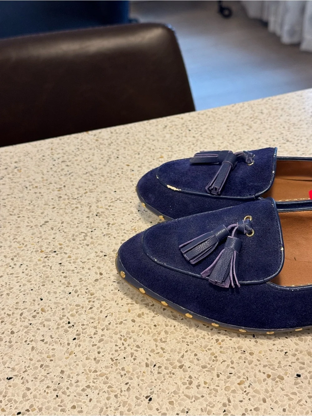 Women’s Dolce Vita Navy Blue Suede Tassel Loafers